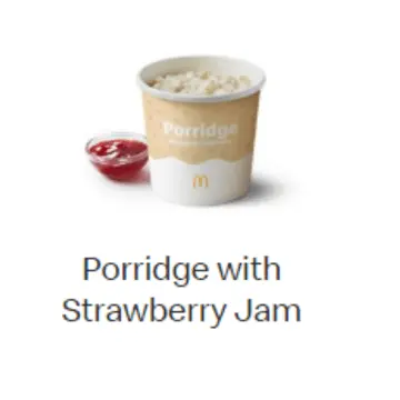 Porridge with Strawberry Jam at McDonald’s